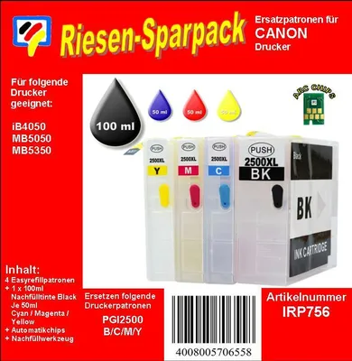 Produktbild von CISS / Easyrefill für PGI2500 - Dr. Inkjet Starterpackung
