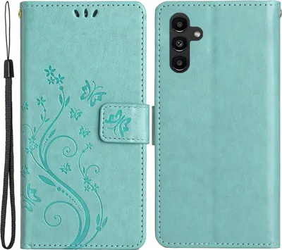 Produktbild von Samsung Galaxy S23 FE Hülle - Coverup Blumen & Schmetterlinge Klapphülle - Mintgrün
