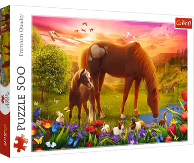 Produktbild von TREFL 500 Puzzle Pferde auf der Wiese 37451