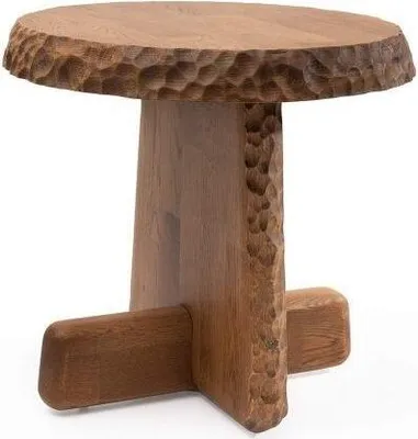 Produktbild von Rund Beistelltisch mit Holzplatte in Hellesbrauner Farbe Moderne