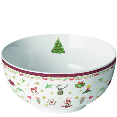Produktbild von Bowle Schale Weihnachten Nostalgie rot