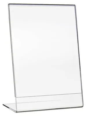 Acryl Tafelständer, schräg, DIN A4 Hoch, transparent