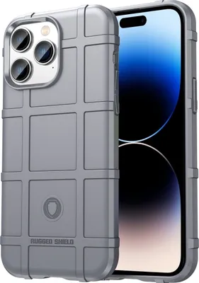 Produktbild von Mobigear Rugged Shield iPhone 14 Pro Max Hülle Flexibles TPU Backcover Stoßfest - Grau