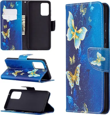 Produktbild von König Design Hülle kompatibel mit Samsung Galaxy A72 5G Kunstleder Handyhülle - Handy Case Blau