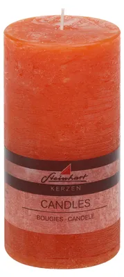 Produktbild von Stumpenkerze "Raureif" Dunkelorange 150/78 mm