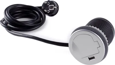 Produktbild von DesignLight SINGLE BOX Steckdose mit USB-Port für die Arbeitsplatte / Schuko /