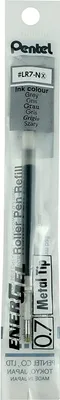 Zdjęcie produktu dla Pentel Energel LR7, Szary, Długopis kulkowy, 0,7 mm, Pentel BL77/BL77FL/BL2007/K630A/K611A/BL107/BL57/BL77PW/BL417/BL407/K600, 1 szt., Blister