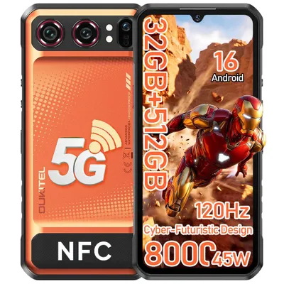 Produktbild von OUKITEL WP68 Air 5G Outdoor Handy 36GB+512GB 8000mAh/45W Outdoor Camping Smartphone Ohne Vertrag 6,88'' 120 Hz Android 16 Nachtsichtkamera,NFC,Orange