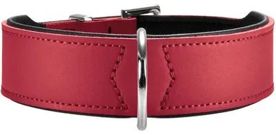 Produktbild von Hunter Halsband Basic, Hund, Standardkragen, Schwarz, Rot, Leder, Einfarbig, M-L