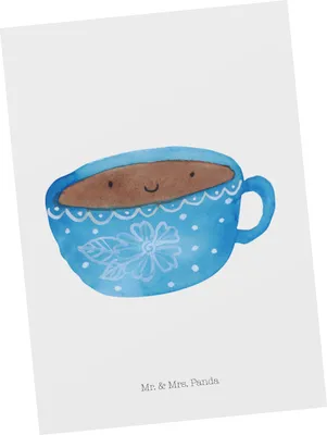 Produktbild von Mr. & Mrs. Panda Postkarte Kaffee Tasse - Weiß - Geschenk, Grußkarte, Genuss, Liebe, Geschmack, Lustige Sprüche, Glücklich, Ansichtskarten, Postkarten, bildkarte