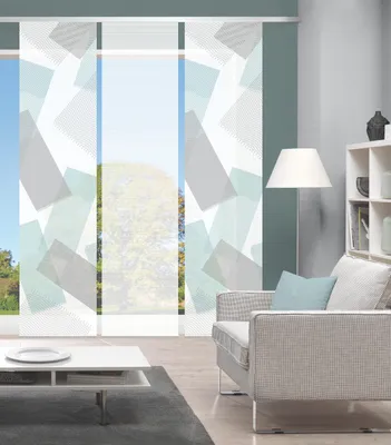 Produktbild von NAYAH Schiebegardine, halbtransparente Bambus-Optik, 260x60 cm, Graphikmotiv