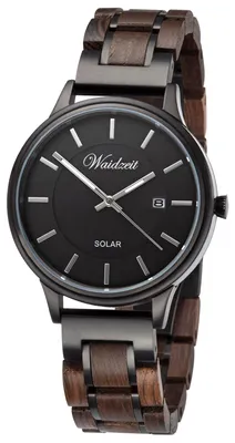 Produktbild von Waidzeit SLE02W Solaruhr Mystic Uhr Herrenuhr Holz Datum braun
