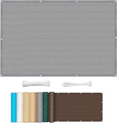 Produktbild von Famanu Schattentuch - Terrassenmarkise mit Windschutz - 1,2 x 2,4 m - Grau