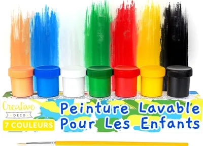 Image de Creative Deco Peinture Enfant Lavable - 7 x 20 ML - Couleurs Vibrantes