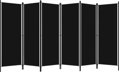 A black room divider is shown against a white background.