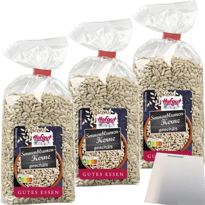 Produktbild von Hofgut Sonnenblumenkerne 3er Pack (3x250g Beutel) + usy Block