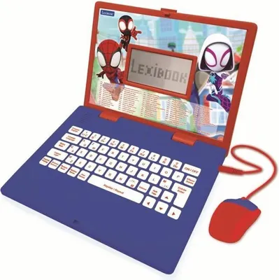 Zdjęcie produktu dla Komputer Edukacyjny Bilingwalny Spiderman LEXIBOOK, 124 Aktywności, Nauka Języków, Matematyka, Logika, Interaktywny