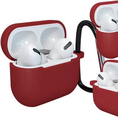 Produktbild von Etui Für Airpods 3 Silikon-Softcase Für Kopfhörer + Schlüsselanhänger Rot (Etui D)