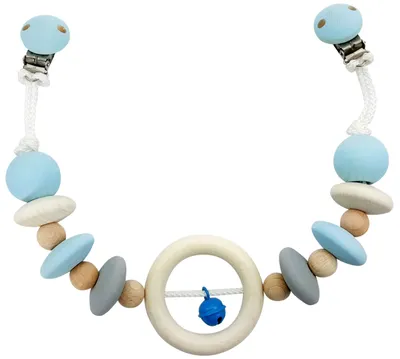 Produktbild von Hess Kinderwagenanhänger Holzspielzeug blau natur - Babyzubehör