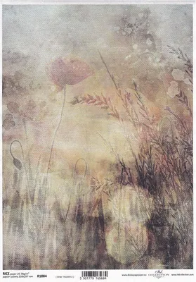 Zdjęcie produktu dla Papier ryżowy do decoupage ITD-R1884 kwiaty, łąka