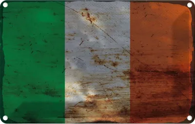 Produktbild von vianmo Blechschild 12x18 cm Irland Ireland Rost Flagge Fahne Wappen