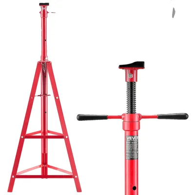 Obrázek produktu pro VEVOR Podvozkový podpěrný stojan 2 t, výškově nastavitelný (120–215 cm / 4 stupně) zvedákový stojan z uhlíkové oceli, třínohý stojan pro podporu komponentů vozidla, opravy automobilů