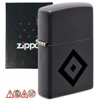 Obrázok produktu pre Zippo zapalovac Hamburger SV cierny matny s lesklym logom HSV