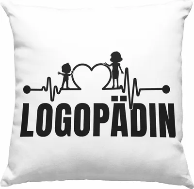 Produktbild von Trendation - Logopädin Herzschlag Deko-Kissen mit Füllung 40x40 Geschenk Logopädie Logopäde (Rosa)
