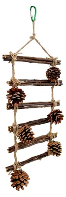 Produktbild von Vogelkletterleiter aus Holz, Sitzstangen für Spiel und Klettern - Spielzeug für Wellensittiche, Unzertrennliche, Nymphensittiche für Innen- und Außenbereich