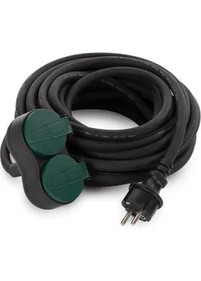 Immagine prodotto di Prolunga da esterno con 2 uscite - 10 M - Nero - 3G2.5 - Schuko