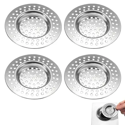 Obrázek produktu pro Sítko do odtoku, nerezová ocel, 75 mm, 4 kusy, vhodné pro umyvadla a sprchy