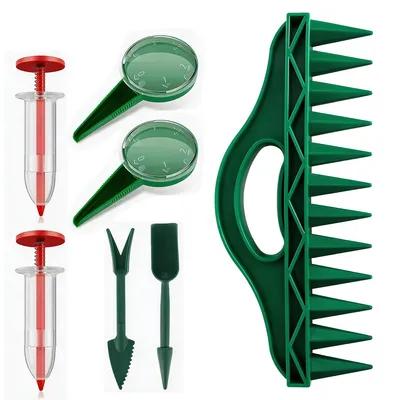 Produktbild von Hand-Sämaschine Set mit 12 Löchern – Pflanzhilfe für die Aussaat – Garten Handpflanzer mit verstellbarem Säwerkzeug, ideal als Samen-Spender im Garten