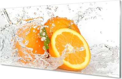 Produktbild von Glasbilder 120x60 Wandkunst Orangen in Wasser