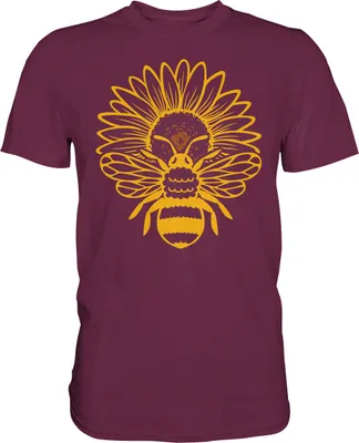 Produktbild von Bienen Sonnenblumen T-Shirt Imker Garten Motiv Gärtner Geschenk – Burgundy / S