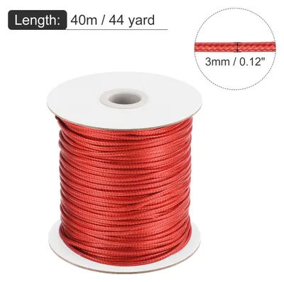 Produktbild von Gewachster Faden 3mm gewachste Kordel 40 m Gewachste Baumwollschnur fš¹r Armbandherstellung, Halsketten, Perlen, Schmuckherstellung und DIY-Basteln (Rot)