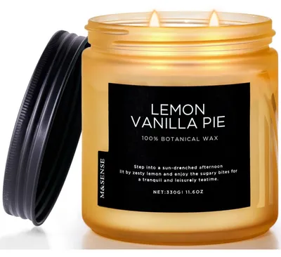 Produktbild von Duftkerze im Glas Lemon Vanilla Pie 330g Sojawachs 70h Brenndauer Aromakerze
