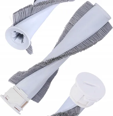Three vacuum cleaner brush rolls are arranged diagonally on a white background.