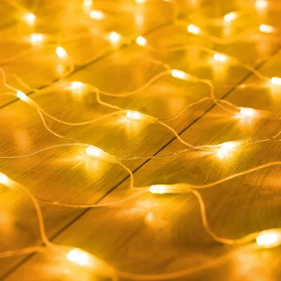 Image de Guirlande lumineuse LED - 100 LED blanc chaud - 1,5 x 1,5 m - 230V - avec télécommande