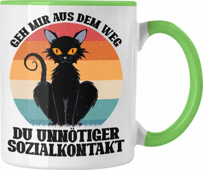 Produktbild von Trendation - Geh Mir Aus Dem Weg Du Unnötiger Sozialkontakt Geschenk Tasse Lustiger Spruch (Grün)