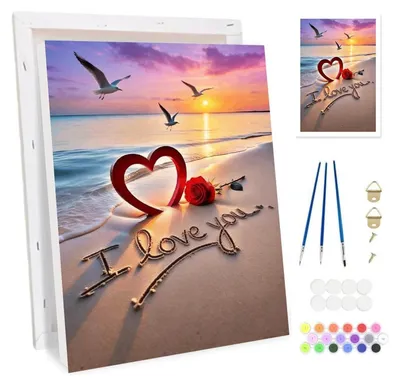 Productafbeelding van Schilderdoos voor volwassenen met frame, canvas, doe-het-zelf schilderset, 20x30 cm