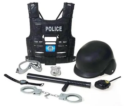 Produktbild von Polizeihelm und -weste mit Zubehör – ADAR