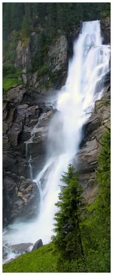Produktbild von Wallario Wandbild aus Acryl, 200 x 80 cm, freischwebende Optik - Wasserfall