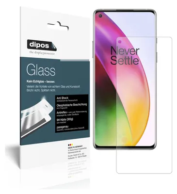 Produktbild von 2x Schutzfolie für OnePlus 8 matt - Anti-Shock 9H Folie dipos Glass Kunststoffglas