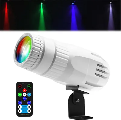 Produktbild von LED Discolicht Partylicht 4 Lichtfarben 3 Modi, RGB Strahler Fernbedienung,Bühnenlicht Spotlight Pinspot für Weihnachten Halloween Kneipe Aufführung