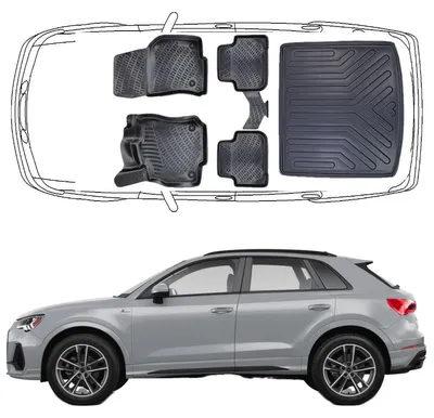 Produktbild von 3D Fußmatten & Kofferraumwanne Auto Set Kompatibel mit Audi Q3 F3 2018 - 2024