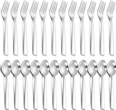 Produktbild von Famanu Besteckset 24-teilig - 12 Gabeln und 12 Löffel aus Edelstahl