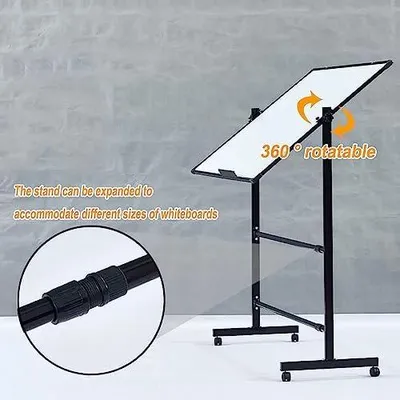 Produktbild von Schwarzer beweglicher Metallständer für Whiteboards und Kreidetafeln