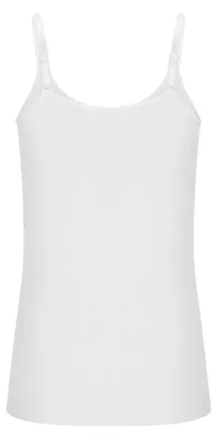 Weißes Camisole mit verstellbaren Spaghettiträgern, von hinten gezeigt