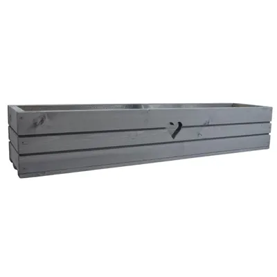 Obrázok produktu pre Drevený kvetináč z masívneho dreva v tvare srdca – sivý, 80 cm