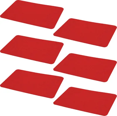 Produktbild von 6er Set Platzmatte Filz 44 x 30 cm Rot  Tischsets Untersetzer Rechteckig Tischmatten Platzsets Filzuntersetzer